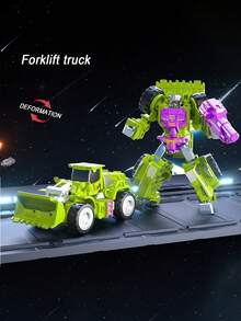 六合一合金变形大力神机器人 - 六合一工程挖掘机，豪华礼盒装，男孩玩具 - 彩色 - 查看 11