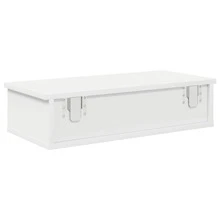 Mensola a muro vidaXL con cassetti, bianca, 60x28x15 cm, materiale a base di legno - Bianco - Visualizzare 6