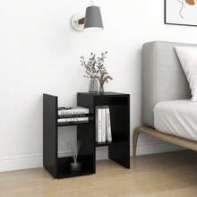 Comodini vidaXL, 2 pezzi, neri, 50x30x51,5 cm, in legno composito - nero - Visualizzare 3