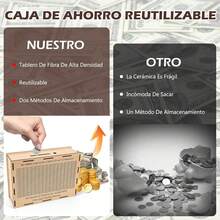 2PCS Alcancía para Niños, Interesante Caja De Ahorro Reutilizable con Contador, Caja De Ahorro para Adultos o Niños, Donde Podrás Depositar Efectivo o Monedas, Alcancia con Marcador - 100 - Ver 4