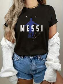 Unisex Air  10 Jersey Inspired T Shirt Women Casual Crop Top Football Fanwear White Short Sleeve Graphic Tee Festival Gifts - 白色 - 查看 1