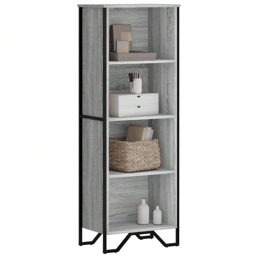 Bibliothèque vidaXL Gris Sonoma 50 x 31 x 137,5 cm Matériau à base de bois - Gris - Voir 1