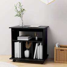 Carrello portautensili vidaXL, nero, 60x45x60 cm, materiale a base di legno - nero - Visualizzare 2