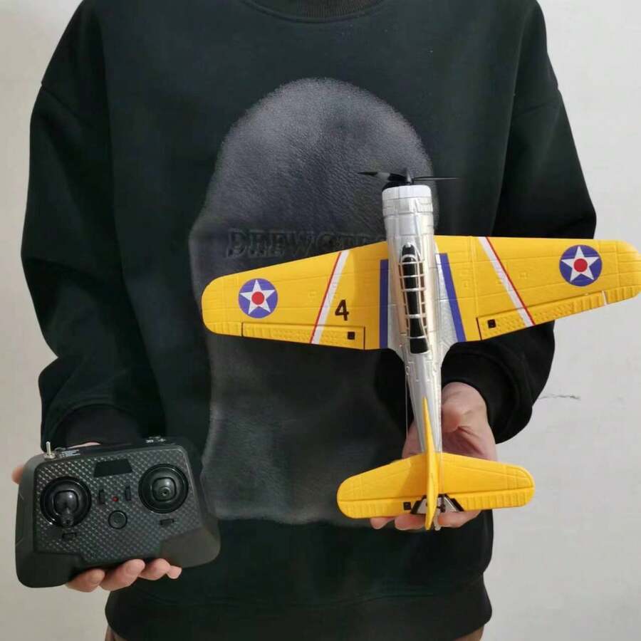 RC Aircraft Brushless Remote Control Planar RTF 4-Channel 6-Axis Gyro Glider RC Aircraft 2.4G Stealth Bomb Aircraft Jet Model - Màu vàng - Xem 1