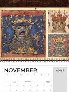 Medieval Cats With Crowns 2026 - Apricot - View 5