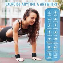 2pcs Ankle Weights, Wrist Weights, Adjustable Wearable Silicone Wrist Bangles, Wearable Arm & Leg Weights, Adjustable Wrist Ankle Weights, For Women & Men, Perfect For Walking, Running, Yoga, Pilates, Gym, Strength Training Wrist & Ankle Weights. Weighted Wristbands Are Designed For Home Gym Workouts (0.5/1Lb Each) - 2 PCS Wrist Weights (0.5Lb Each, total 1Lbs) - 查看 4