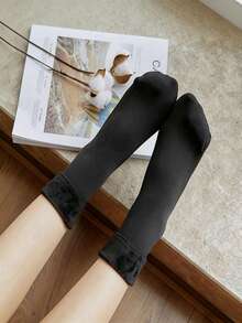 1/2/4/10双装男女通用加厚保暖羊毛袜，冬季纯色保暖袜，完美节日礼物，男女皆宜，超级舒适保暖 - 彩色 - 查看 17