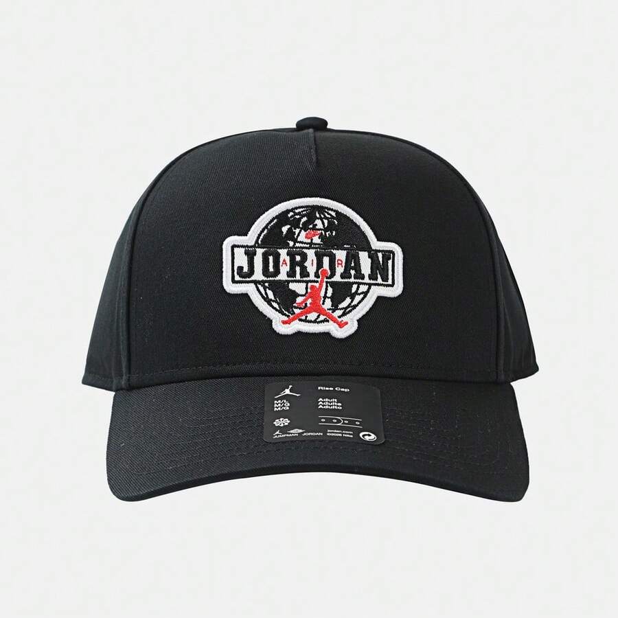 Jordan Gorra unisex con visera curva U J RISE CAP S CB GLOBE PATCH IQ0937-010 - Negro - Ver 1