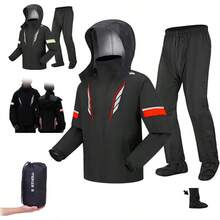 TLL  Impermeables Reflectantes para Motocicletas y Bicicletas Conjuntos De Impermeables Con Fundas De Zapatos Impermeable para Lluvia Motociclista9917 - No jugué - Ver 1