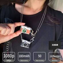 1080P HD復古迷你可穿戴運動攝影機，0.96吋IPS螢幕附LED補光燈，17.5g超輕量便攜Vlog攝影機，8GB與32GB儲存卡選項，支援錄影時充電，適合日常影片拍攝 - 相機 - 查看 2