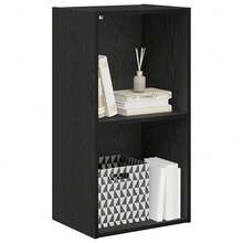 Libreria vidaXL effetto rovere nero, 40 x 30 x 77 cm, materiale a base di legno. - nero - Visualizzare 1