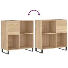 Meuble à disques vidaXL Chêne Sonoma 84,5 x 38 x 89 cm Matériau à base de bois - Tabac - Voir 8
