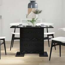 Tavolo da pranzo vidaXL effetto rovere nero 110 x 60 x 75 cm Materiale a base di legno - nero - Visualizzare 5
