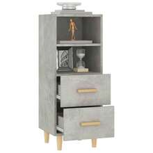 vidaXL Sideboard Betongrau 34,5x34x90 cm Holzwerkstoff - Grau - Übersicht 1