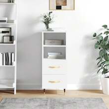 Aparador vidaXL blanco, 34,5 x 34 x 90 cm, material a base de madera. - Blanco - Ver 2