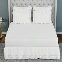 Fresh Ideas Eyelet Pillow Shams, 2-Pack, Standard,(White 66 x 66 cm (Pack of 1)) - Multicolor - Ver 3