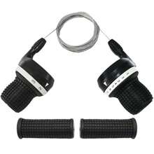 Bike Parts Shifter de 3 x 7 velocidades Twist bicicleta Shifter 3 velocidades Grip Shifter y 7 velocidades Shifter Bike Gear Shifter para triciclo híbrido Mountain Bike Cruiser - negroyblanco - Ver 1