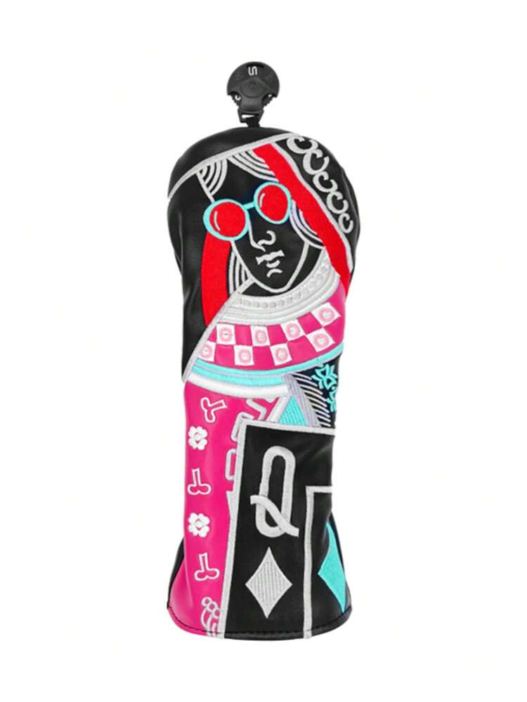 Fundas para cabezales de palos de golf, con diseño de cartas de póker con bordados coloridos llamativos. Se ajustan a diferentes palos, agregando un ambiente a la mejor opción para accesorios de golf. - Negro - Añade 12