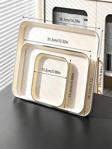 1 Pieza/1 Juego de Bandeja de Té de Lujo, Adecuada para la Decoración y Almacenamiento de la Entrada del Hogar, Mesa de Comedor de la Sala de Estar para Teteras y Tazas de Té, Bandeja de Frutas y Aperitivos, Bandeja de Almacenamiento, Aplicable a Tazas de Postre y Accesorios, Bandeja de Joyería, Bandeja de Servicio, Plato con Patrón de Rosa, Adecuado para Almacenamiento en el Hogar, Tiendas de Postres y Té de la Tarde - blanco crema - Ver 11