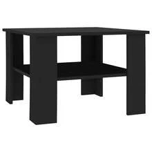 Mesa de centro vidaXL negra, 60x60x42 cm, material a base de madera. - Negro - Ver 4