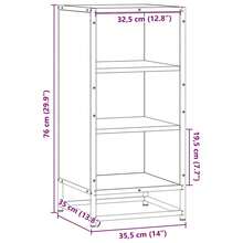 Buffet vidaXL Chêne Sonoma 35,5 x 35 x 76 cm Bois et métal - Tabac - Voir 9