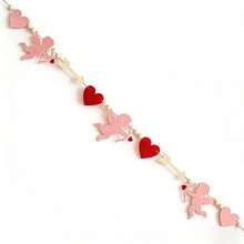Guirnalda rústica romántica de corazones con cuentas para San Valentín, decoración para colgar en la pared, recuerdo de fiesta, accesorios para fotos. - Rosa - Ver 5