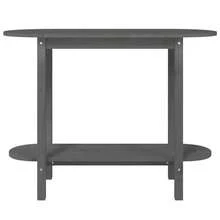 Consolle vidaXL grigia, 110x40x80 cm, in legno massello di pino. - Grigio - Visualizzare 6