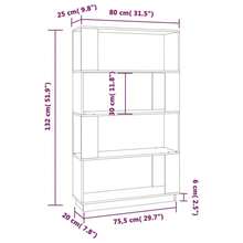 Estante/Divisória de Ambientes vidaXL Preta 80x25x132 cm em Madeira Maciça de Pinheiro - Preto - Ver 8
