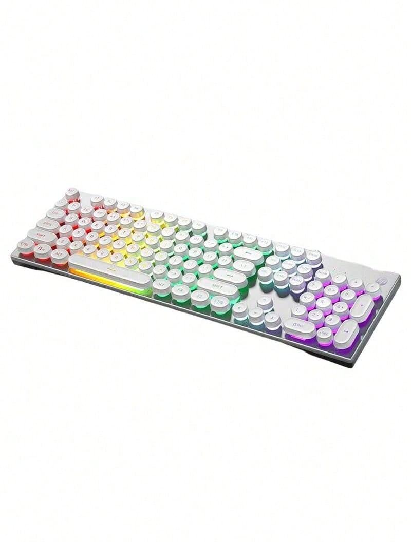 HP لوحة مفاتيح ميكانيكية كلاسيكية K500Y: تصميم ستيمبانك، إضاءة RGB، مناسبة للرياضات الإلكترونية والألعاب والاستخدام المكتبي، مفاتيح Gateron، لوحة معدنية بالكامل، متوافقة مع أنظمة ويندوز/ماك