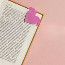 1/5pcs Heart-Shaped Faux Bookmarks - Colorful Double-Sided Bookmarks, Ideal Gift For Book Lovers, Perfect For Readers And Journal Enthusiasts (Random Color) - MultiWarna - View 5