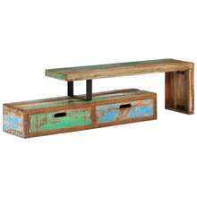 Larryhot Mueble de TV (118-200) x 30x40 cm Madera maciza reciclada, Robusto y duradero, fácil de montar, una opción ideal para la decoración del hogar - Marrón - Ver 4
