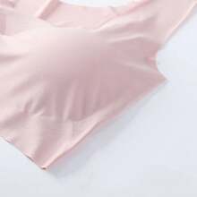 Sujetador extraíble con almohadilla para el pecho desmontable, ropa interior 2024, sujetador de seda de hielo sin costuras para mujer sin anillo de acero, chaleco de Yoga transpirable con realce - Azul - Ver 6