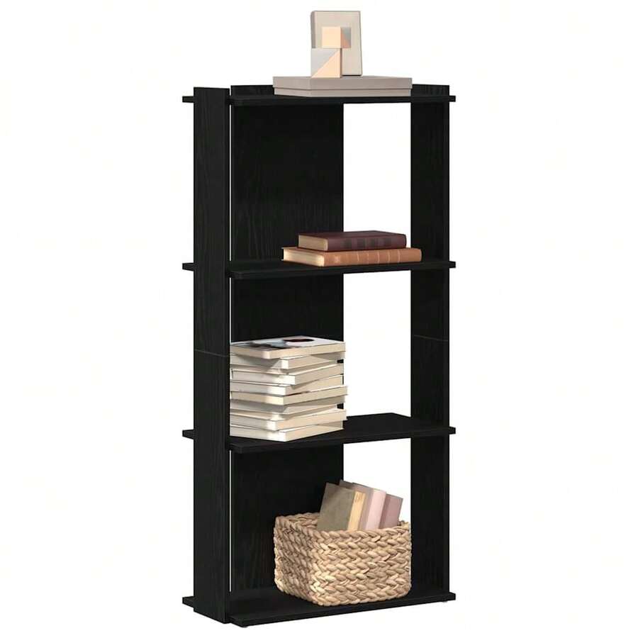 Étagère vidaXL à 3 niveaux, noire, 60 x 30 x 120 cm, matériau à base de bois - Noir - Voir 1