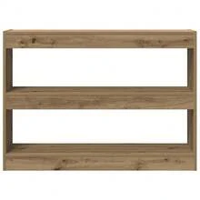Estante vidaXL em carvalho artesanal, 100 x 30 x 72 cm, em madeira composta. - Castanho - Ver 6