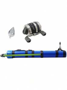 1pc Outdoor Fishing Accessories Slingshot Bait Thrower, Portable Bait Launcher Equipment, Comes With Interchangeable Handle Fishing Reel, Suitable For Saltwater And Freshwater Bait Shooting And Hunting, Slingshot Fishing Tool For Adults, Fishing Enthusiasts - Blue - View 13