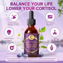 GPGP GREENPEOPLE Quick Ship Items - Cortisol Supplements W/ KSM-66® Ashwagandha, Kava, Lemon Balm, Chamomile, Saffron, L-Theanine & Vitamins - Cortisol Reducer Liquid Drops For Women Men, Hormone Harmony Drink, 2 FL.OZ, Blueberry & Pineapple Flavors - 藍莓 - 查看 4