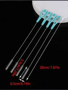 15/10/5/1pc Flexible Stainless Steel Straw Cleaner Brush, Soft Bristle Glass Tube Cleaning Brush, Bottle Brush, Reusable Long Handle (Random Color) - Multicolor - View 4