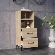 Buffet vidaXL Chêne Sonoma 34,5 x 34 x 90 cm Matériau à base de bois - Tabac - Voir 2