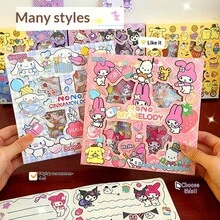 1 Set/100pcs Of 100 Non Repeating Japanese Anime Cartoon Characters In A Box With Cute Cartoon DIY Glitter Hand Account Stickers, Cute And Attractive, A Gift For Friends, Creating A Sense Of Surprise, Good-Looking And Affordable, New Year's Gift, Valentine's Day Gift, Easter Gift(Stochastic Style)