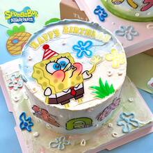 海绵宝宝生日蛋糕烘焙装饰，PMMA蛋糕装饰插牌，生日贺卡，派对用品 - 彩色 - 查看 7