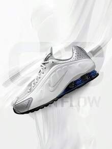 Nike Shox R4 Metallic Silver Deep Royal Blue– Men's Lifestyle Sneakers – Shoes For Man -Vintage-Spring & Summer-Inspired Running Shoes, Shock-Absorbing Comfort, Gym To Streetwear Casual Wear-Mother's Day Gifts-Father's Day Gift–HQ1988 102 - White/Metallic Silver/Deep Royal Blue/White - 查看 1