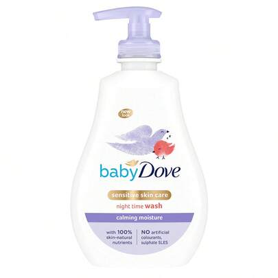 Dove Gel de Baño Hidratante de Noche para Bebés de la cabeza a los pies Piel Sensible 400ml