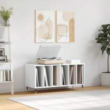 Mobile per dischi vidaXL, bianco, 100x38x48 cm, materiale a base di legno. - Bianco - Visualizzare 2