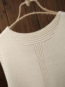 sweat-shirt oversize pour femme, décoration de poche bicolore, gilet ample mi-long pour superposition - Nude - Voir 5