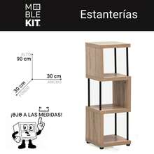 Ecommerc3 MOBLEKIT | 木質、金屬和竹製輔助置物架，無需螺絲即可組裝，多功能家具，不同層數，可用於收納書籍、鞋子和家居裝飾品 - 免費送貨 ✅ 24/48 小時送達西班牙大陸 - 木金屬材質,3個立方體,尺寸為30*30*90厘米 - 查看 3