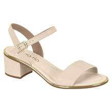 Beira Rio Women's Sandal With Block Heel And Gold Detail - Comfortable And Original - 奶油 - 查看 1