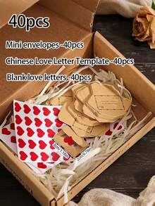 Assorted Mini Envelope Heart Stickers, Valentine's Day Cards, Cute Love Letters For Boyfriend/Girlfriend, Romantic Gift For Special Occasions, Includes Love Letter Template - Multicolor - View 3