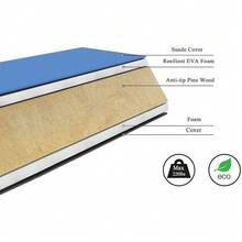 210 Cm Folding Gymnastics Training Balance Beam For Children, Faux Suede Beam For Exercise Gym At Home - Royal Blue - View 5