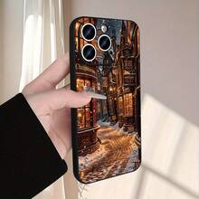 La funda del teléfono tiene una impresión de paisaje de nieve de noche de invierno, una funda protectora creativa clásica y elegante, tacto mate negro, diseño a prueba de golpes y anticaídas, resistente a la suciedad y duradera, adecuada para  17/17 Pro/17 Pro Max/17 Air/ 16/16 Pro/16 Pro Max/16 Plus/ 15/15 Pro Max/15 Pro/15 Plus/ 14/14 Pro/14 Plus/14 Pro Max/ 13/13 Pro/13 Pro Max/12/12 Pro/12 Pro Max/11/11 Pro/11 Pro Max/XR/X/XS/XS Max. Es el regalo de cumpleaños perfecto para novias, novios, esposos, esposas, amigos o para uno mismo, innovador y a la moda, adecuado tanto para hombres como para mujeres.Proporciona protección integral y durabilidad. - Negro 2648 - Ver 4