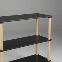 Ecommerc3 MOBLEKIT | Auxiliary Shelves In Wood, Metal And Bamboo With Screwless Assembly, Multifunctional Furniture With Different Levels For Storage, Books, Shoes And Home Decoration - Negro - 80x35x75 cm - View 7